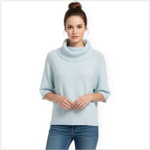 Pilcro Baby Blue Cowl Neck Wool Blend Oversized Short Raglan Sleeve Sweater S